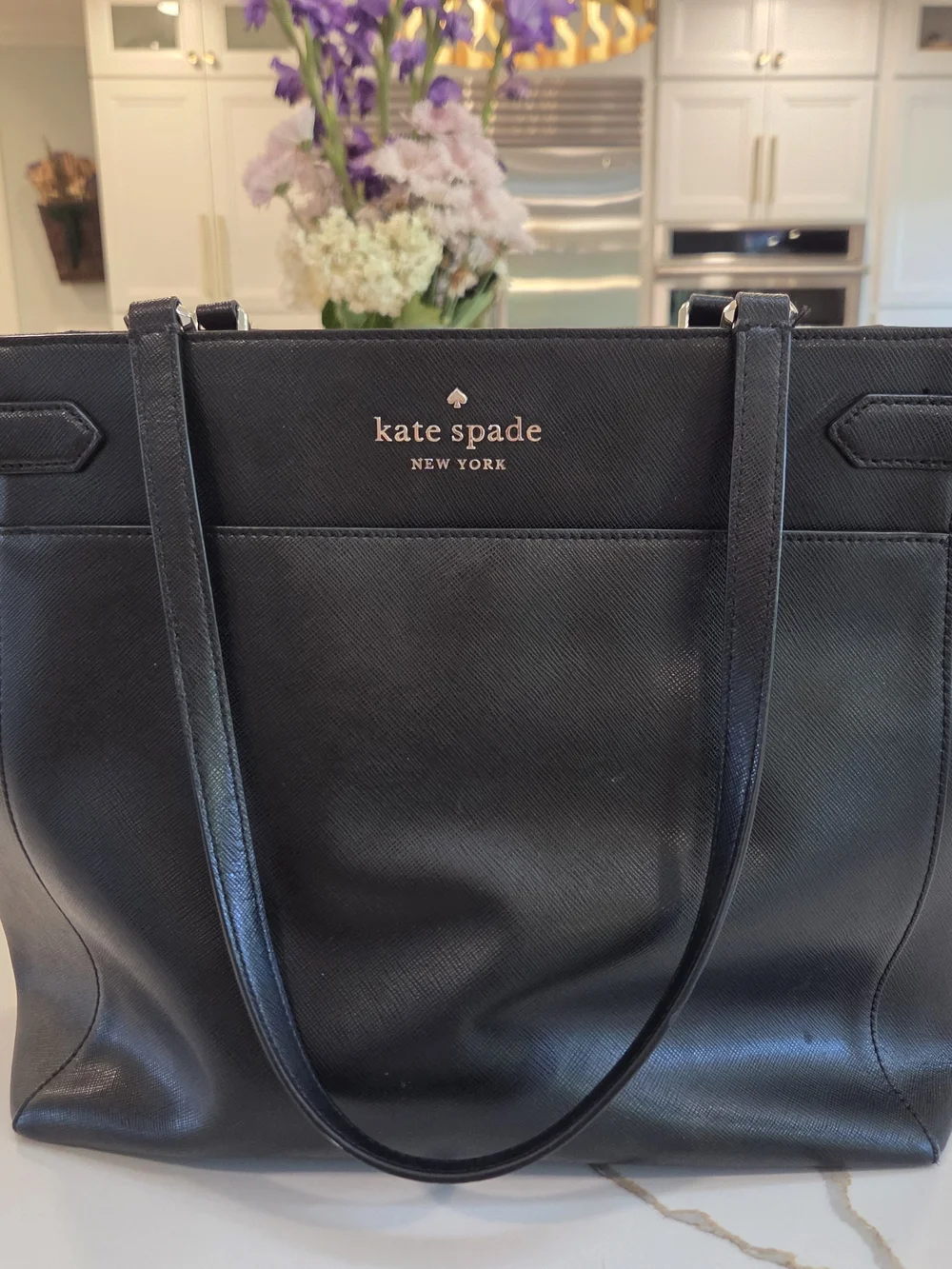 Kate Spade NY Large Textured Work Tote Black Office Laptop Bag